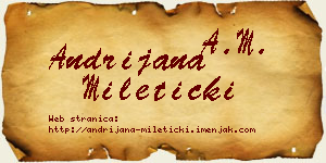 Andrijana Mileticki vizit kartica